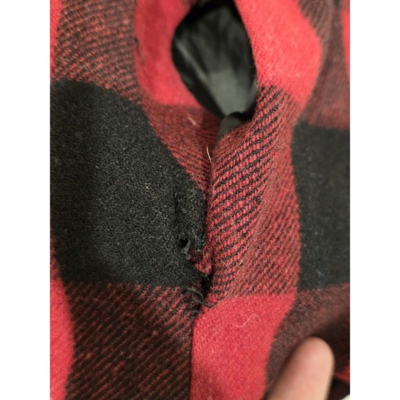 Gap Women's Buffalo Plaid Wool Coat Red Black Double Breasted Jacket XL - Picture 9 of 9